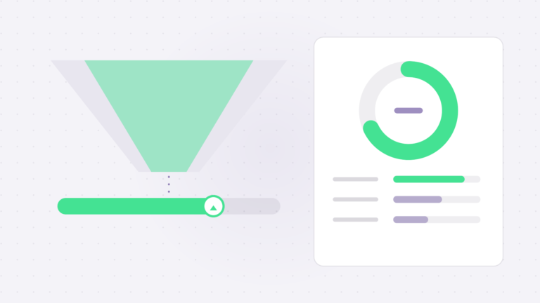 A/B-Test zweier Varianten mit Trichter und Conversion-Rate